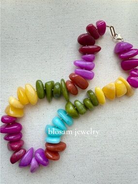 Chunky Rainbow Stone Necklace